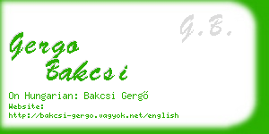 gergo bakcsi business card